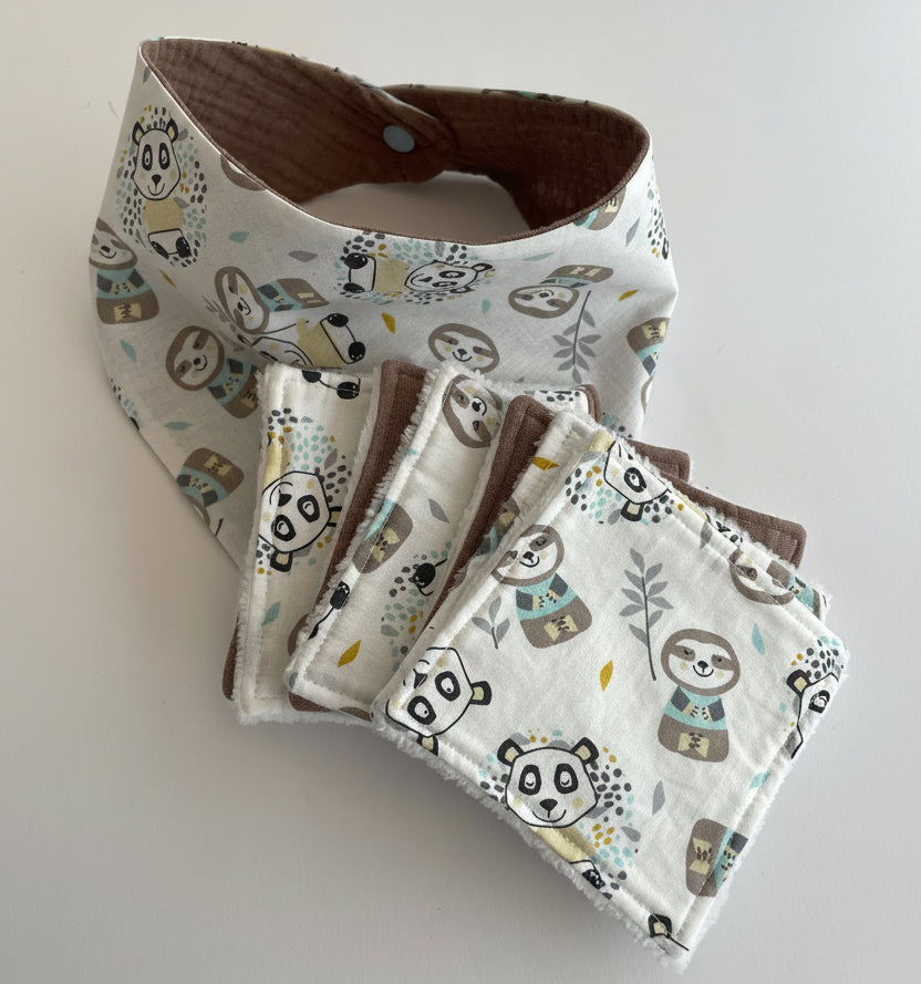 Bavoir foulard bébé doublure gaze de coton