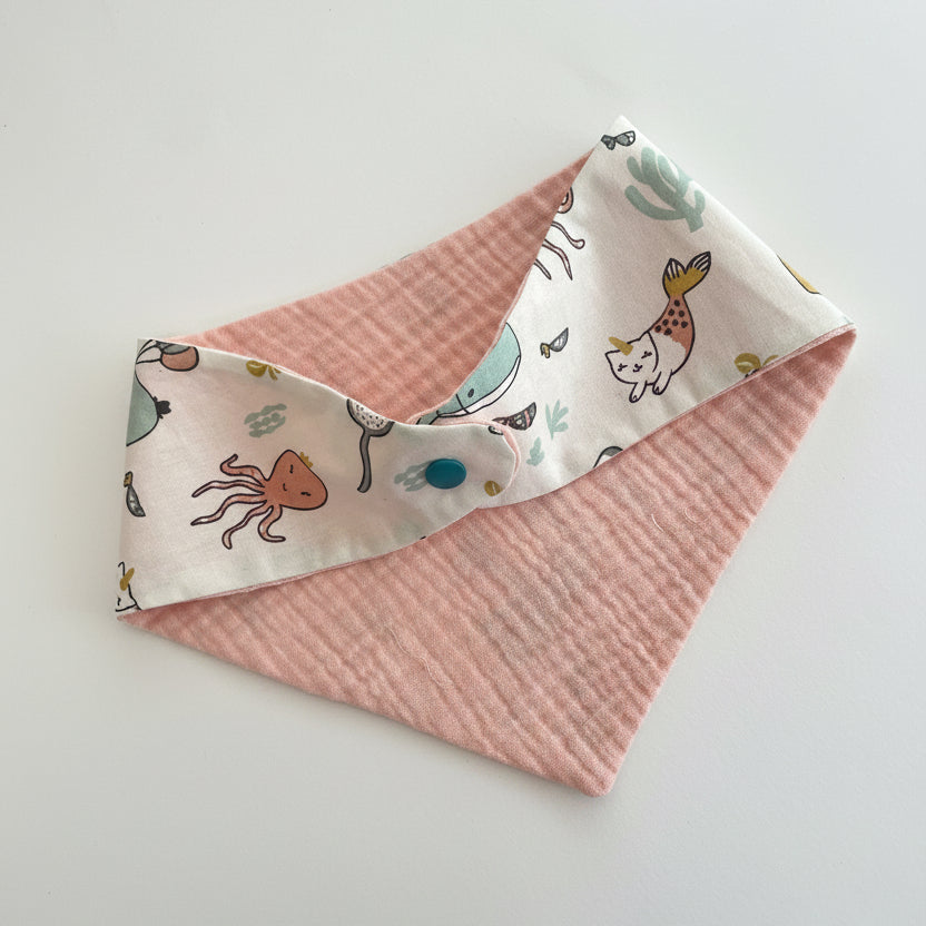 Bavoir foulard bébé doublure gaze de coton