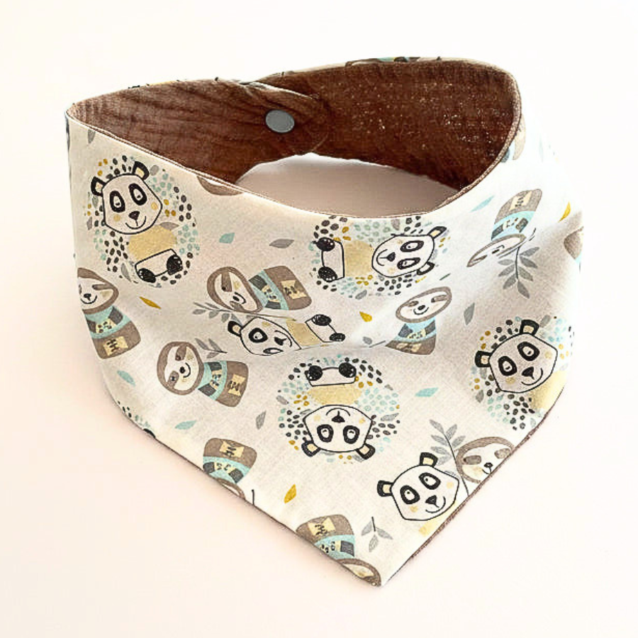 Bavoir foulard bébé doublure gaze de coton