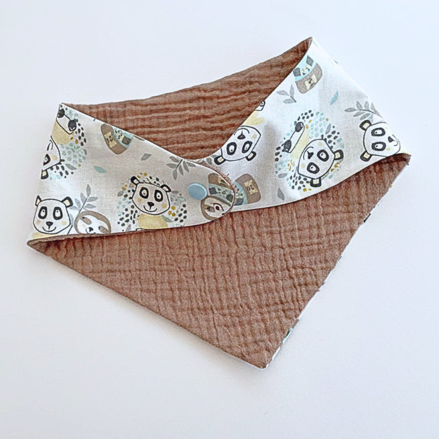 Bavoir foulard bébé doublure gaze de coton