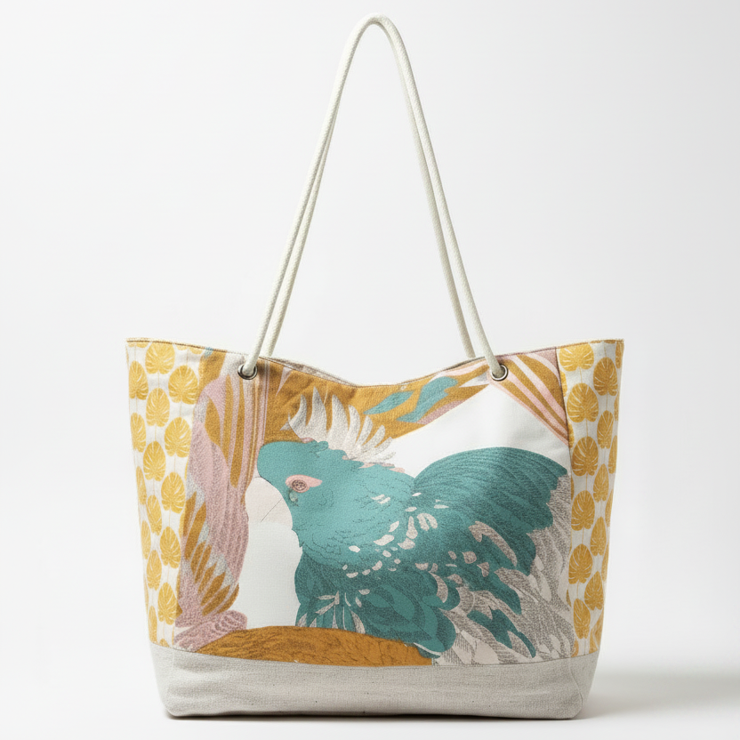 Sac cabas en lin et coton