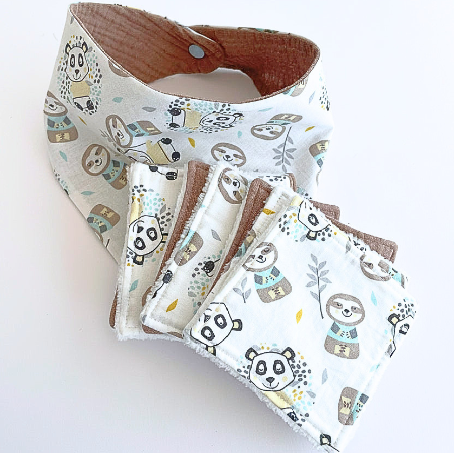 Bavoir foulard bébé doublure gaze de coton